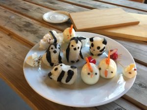cuisine ludique panda, onigiri, poule en oeuf, souris en radis
