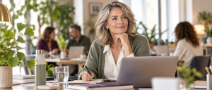 Femme active concernée par la préménopause et la ménopause au travail