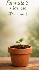 Fomules de naturoapthie 3 séances, petite plante dans un pot qui commence à pousser.